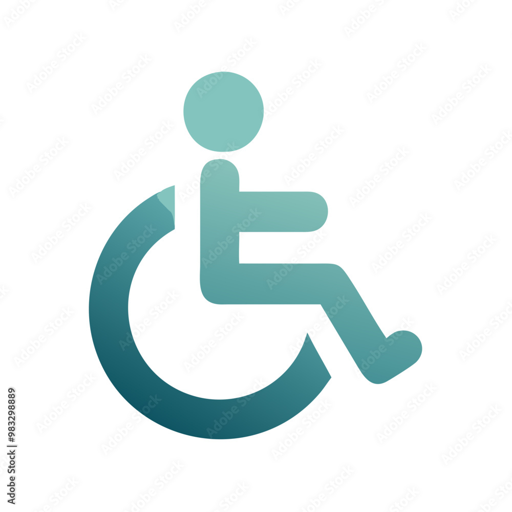 Gradient teal wheelchair accessibility icon Gradient teal wheelchair accessibility icon