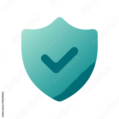 Gradient teal shield icon with checkmark