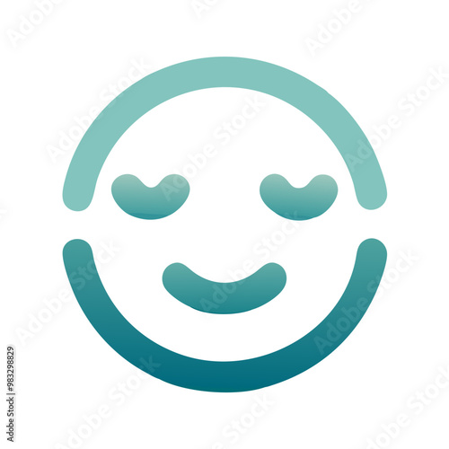 Gradient teal smiling face icon