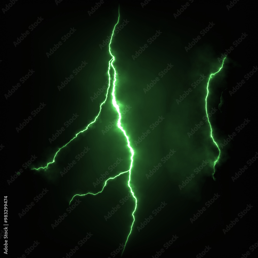 Bright lightning flash on night sky Bright lightning flash on night sky