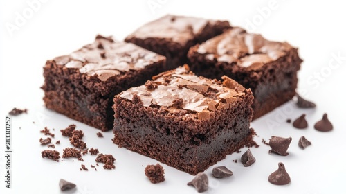 Wallpaper Mural Brownie and chocolate dessert against a white backdrop.
 Torontodigital.ca