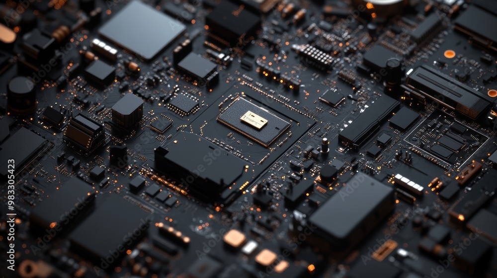 Abstract Close-Up of a Complex Circuit Board Design Abstract Close-Up of a Complex Circuit Board Design