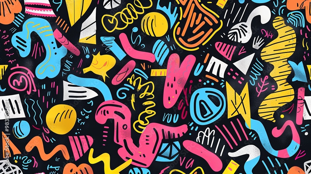 Abstract pattern with vibrant geometric shapes, intricate and seamless design, dynamic and eye-catching Abstract pattern with vibrant geometric shapes, intricate and seamless design, dynamic and eye-catching