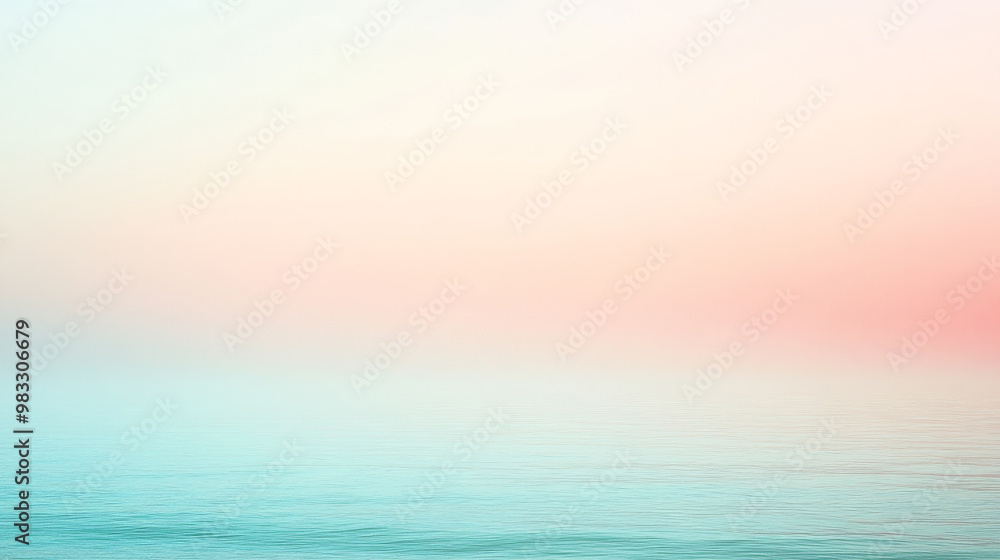 Fototapeta premium A soft gradient of light blue transitioning into soft coral, with gentle color blending creating a calming, tranquil atmosphere for the background.