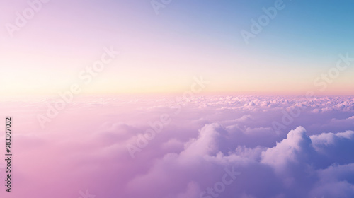 A delicate gradient background blending from soft lavender to light sky blue, creating a peaceful and dreamy visual.