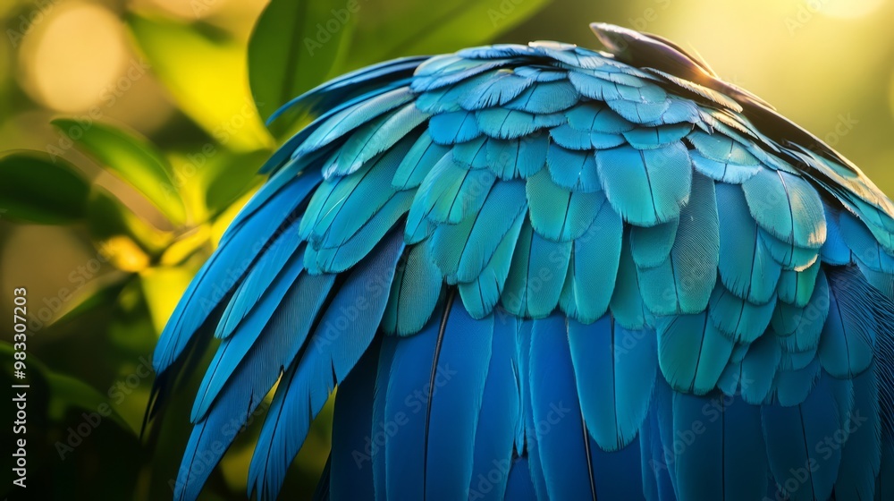 Obraz premium Stunning Blue Bird Feathers in Natural Habitat