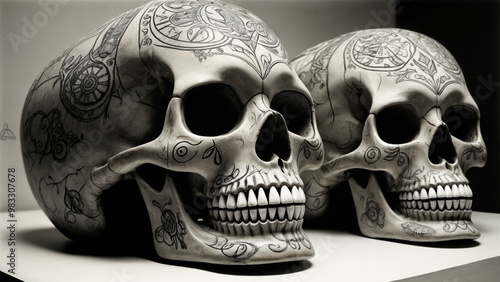 Image of a portrayed skull