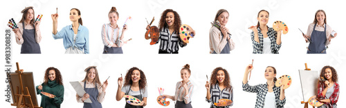 Set of many female artists ...