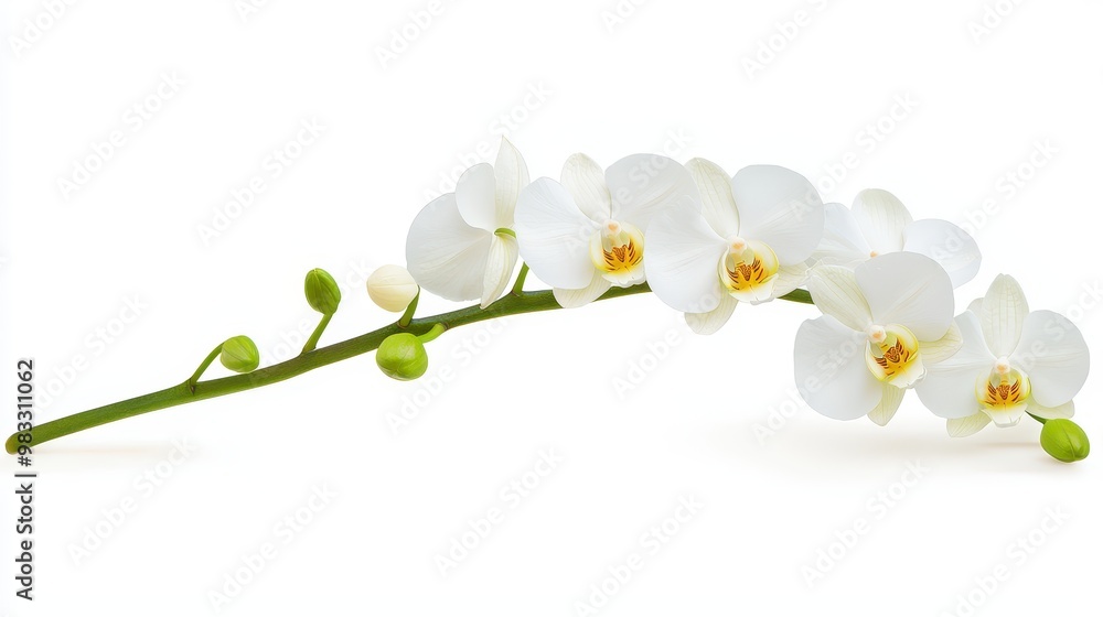 Obraz premium Elegant White Orchid Blossom on a Simple Background