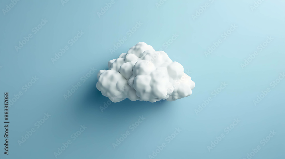 A single white cloud floats in a blue sky. A single white cloud floats in a blue sky.