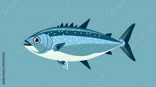 Cartoon illustration of a tuna fish.