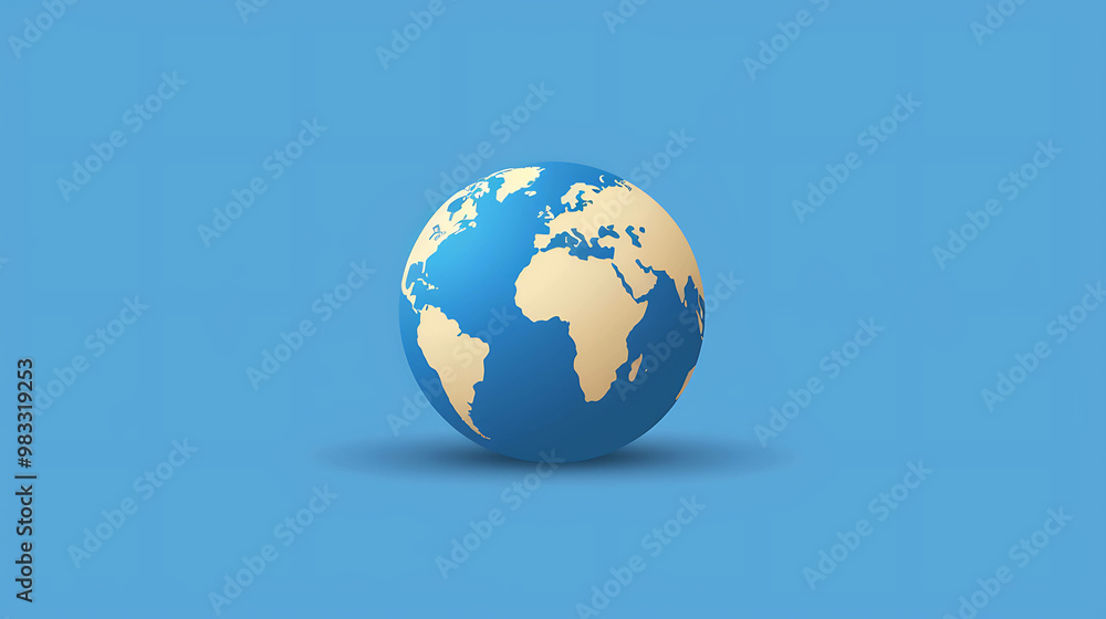 A 3D globe of the Earth on a light blue background. A 3D globe of the Earth on a light blue background.