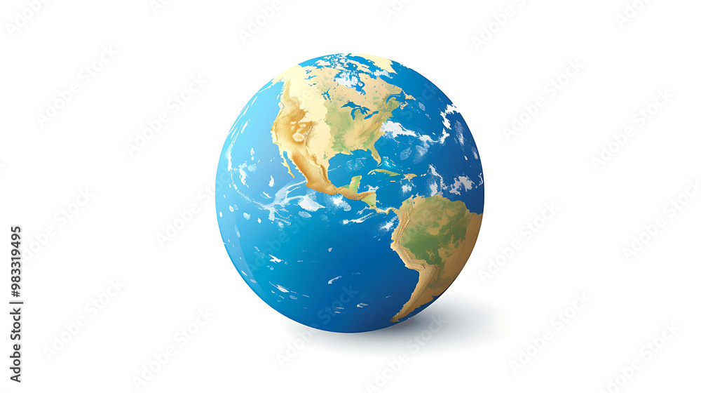 Fototapeta premium A detailed 3D rendering of Earth with a focus on North America.