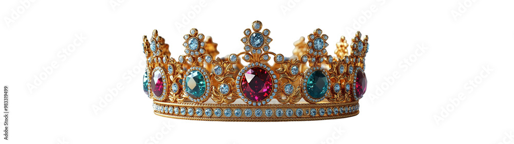 Tiara with precious stones. Sparkling diadem Tiara with precious stones. Sparkling diadem