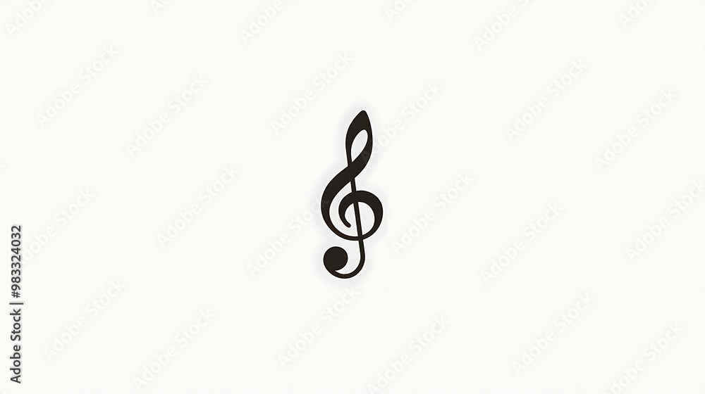 A simple black treble clef symbol against a white background. A simple black treble clef symbol against a white background.