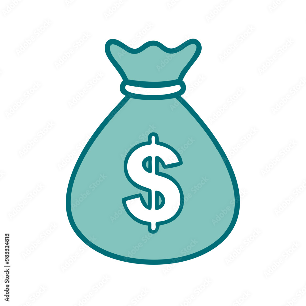 Money bag icon with dollar sign, financial and banking symbol Money bag icon with dollar sign, financial and banking symbol