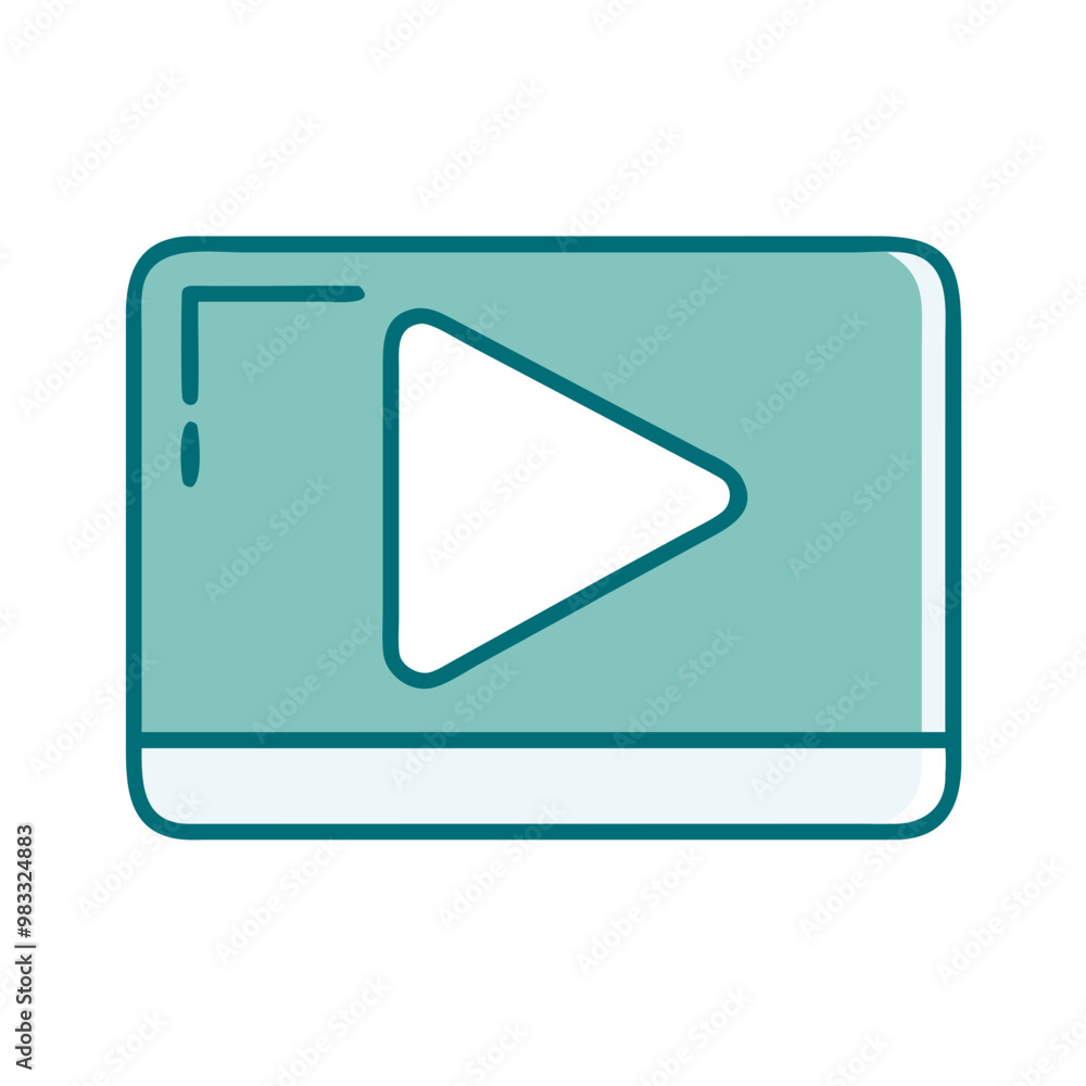 Video player icon with play button, media and streaming symbol Video player icon with play button, media and streaming symbol