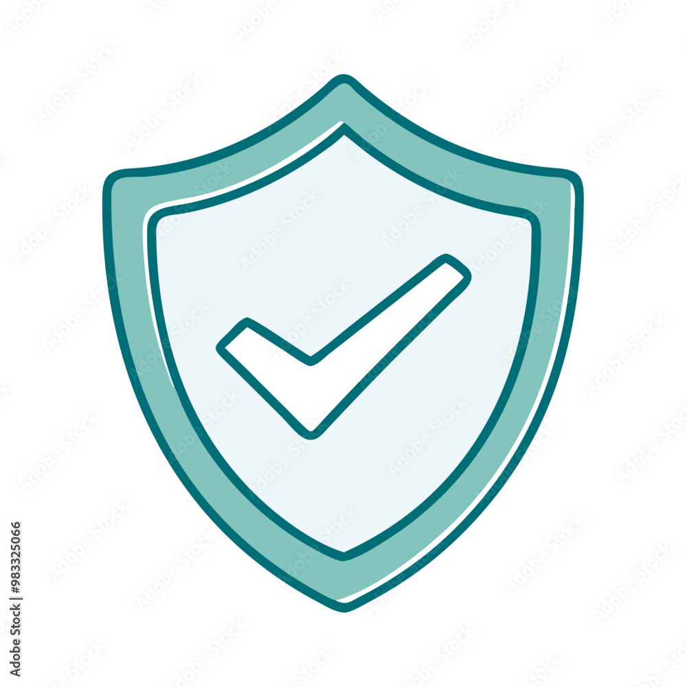 Shield icon with check mark, security and protection symbol Shield icon with check mark, security and protection symbol