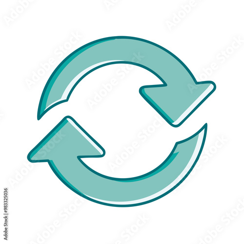 Refresh icon with circular arrows, update and reload symbol