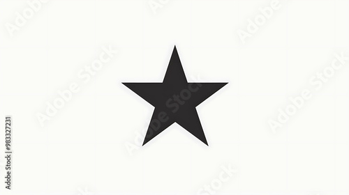 Simple black star isolated on white background.