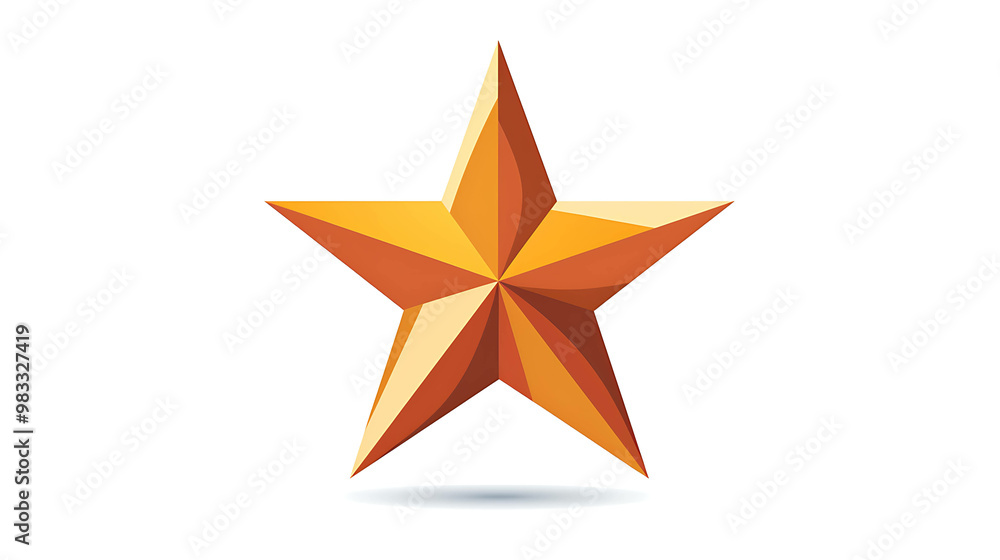 Obraz premium A shiny gold star with a shadow.