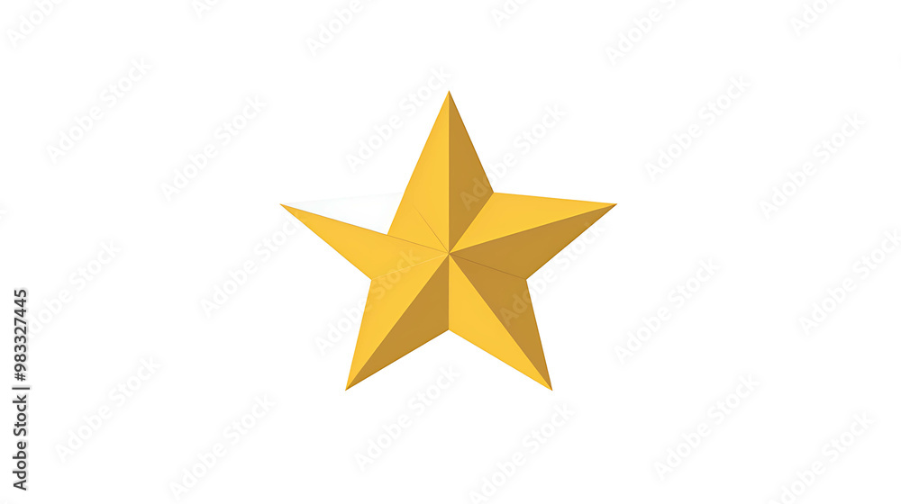 A simple yellow five-pointed star on a white background. A simple yellow five-pointed star on a white background.