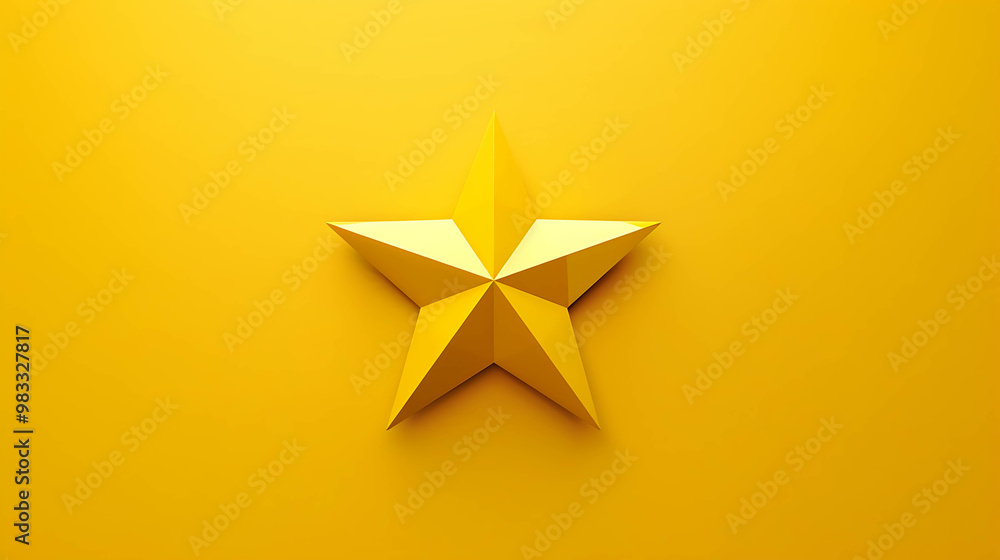 A single gold star on a yellow background. A single gold star on a yellow background.
