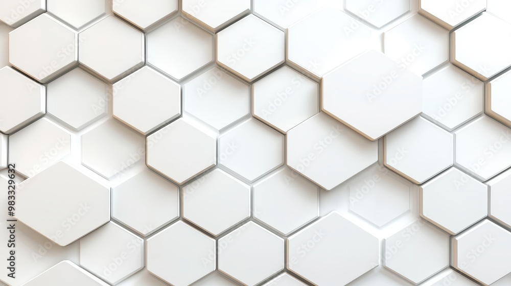 Naklejka premium Modern White Hexagonal Pattern Background Design
