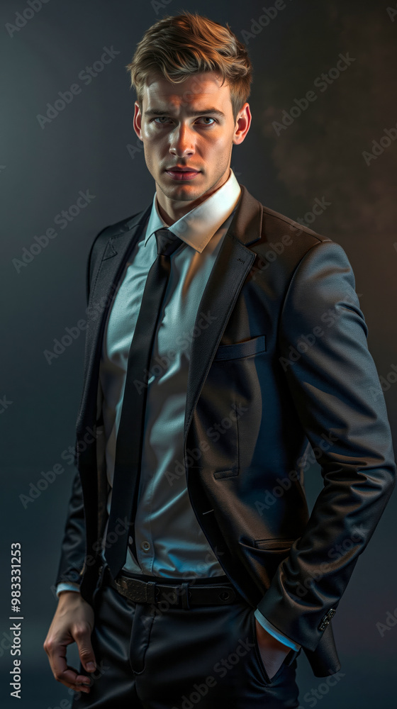 A man in a suit and tie posing for a picture A man in a suit and tie posing for a picture