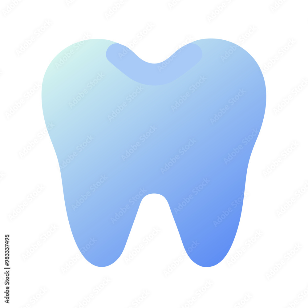 Blue gradient tooth icon, dental care and health concept Blue gradient tooth icon, dental care and health concept