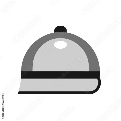 Gray bell illustration, flat design, service or hospitality concept