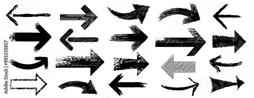 Set of grungy arrows - vector illustration