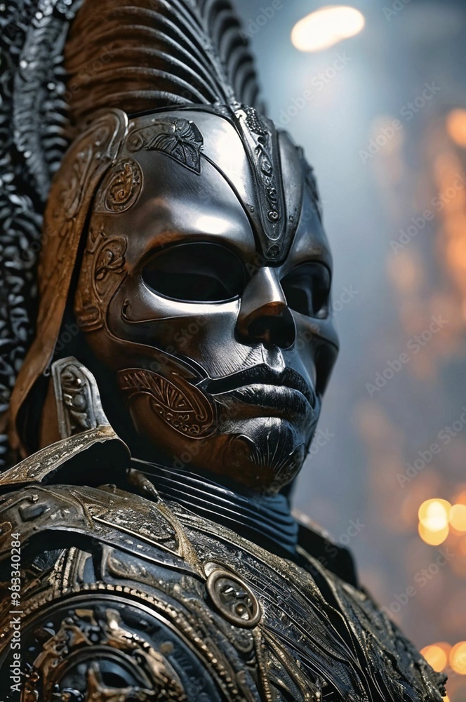 Face Statue of a fierce warrior.. Face Statue of a fierce warrior..