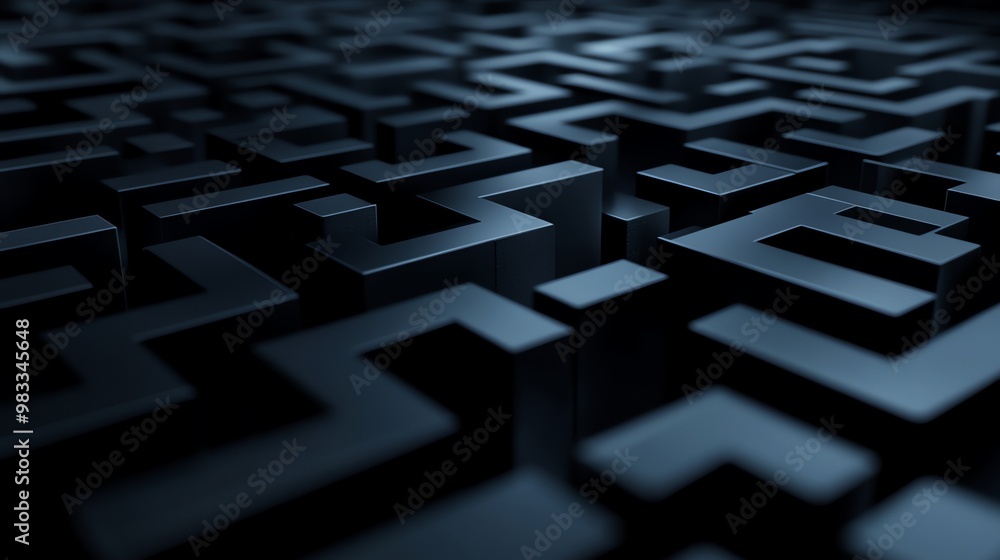 Abstract background of a black and blue maze. Abstract background of a black and blue maze.