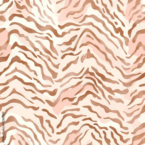 An Elegant Rose Gold Zebra Print Pattern Perfect for Creative and Stylish Designs in Fashion and Art