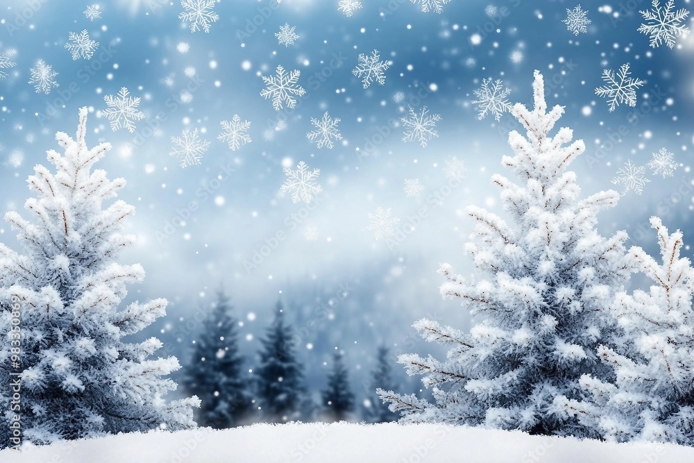 amazing Christmas background with snowy firs winter landscape amazing Christmas background with snowy firs winter landscape