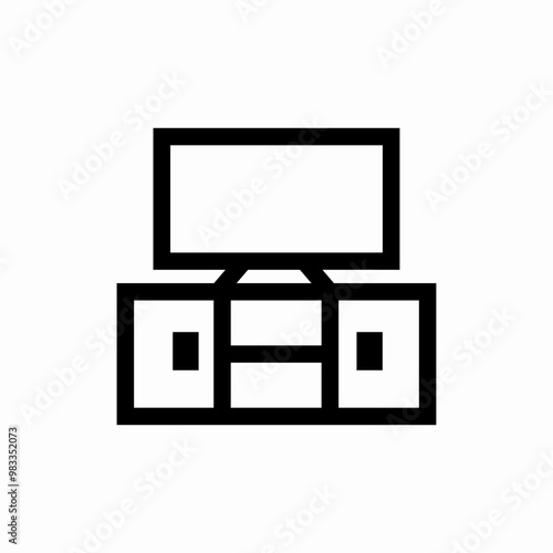 tv set closet icon sign vector