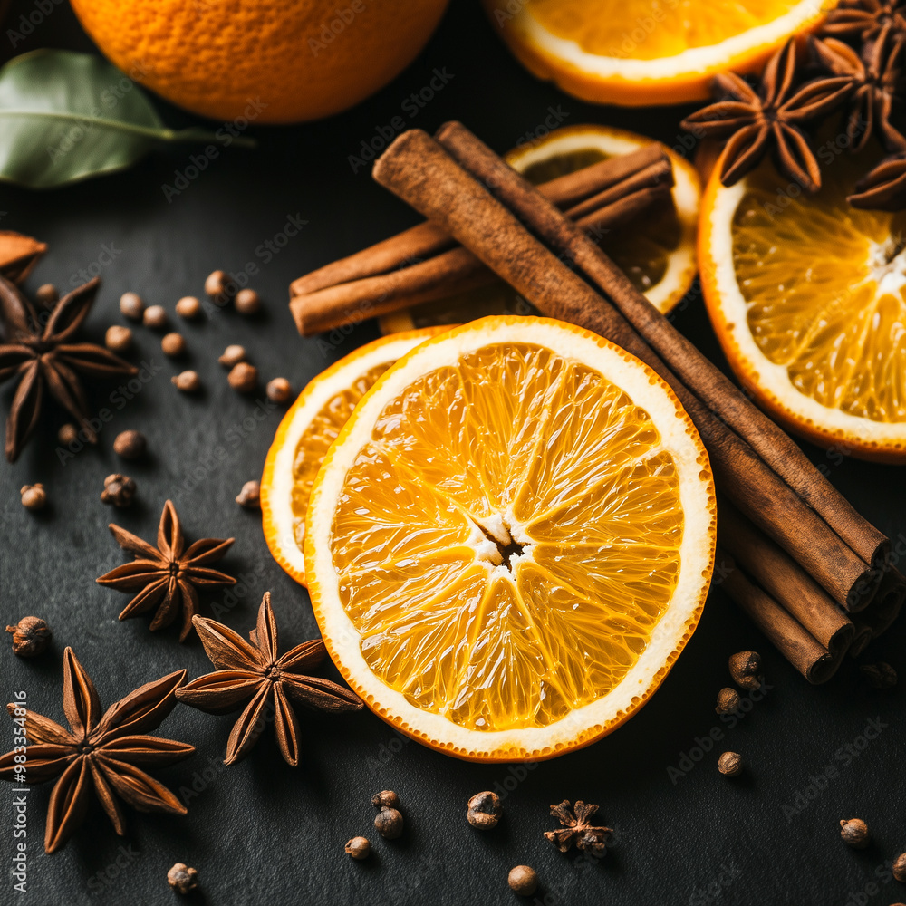 orange slices, cinnamon, anise. fruits. hot drinks. mulled wine. aesthetics. warm atmosphere orange slices, cinnamon, anise. fruits. hot drinks. mulled wine. aesthetics. warm atmosphere