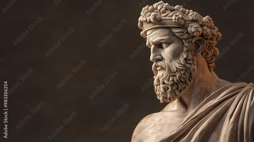 Obraz premium Ancient greek god statue, antique sculpture,ai generated. Greek Gods. Illustration
