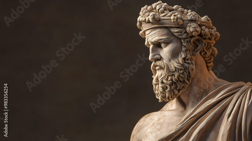 Ancient greek god statue, antique sculpture,ai generated. Greek Gods. Illustration