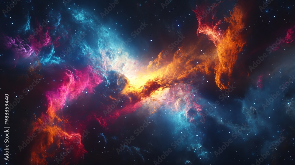 Abstract colorful nebula in space. Abstract colorful nebula in space.
