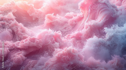 Wallpaper Mural Pink sea surface, dreamy, from a top-down angle, at the center of the ocean Torontodigital.ca