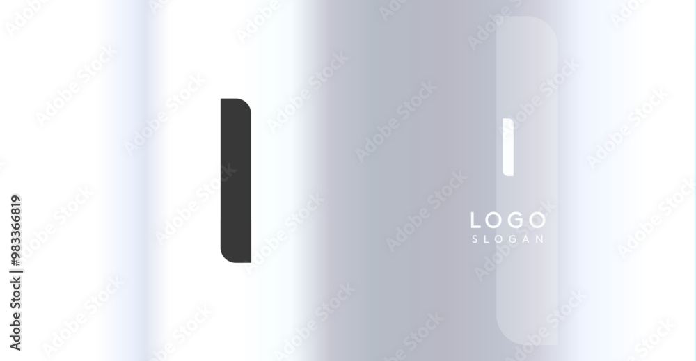Bold futuristic logo monogram, sleek minimalistic letter I for innovative tech company, science bio lab, sport label, futuristic and cosmic inspired designs. Vector illustration. Bold futuristic logo monogram, sleek minimalistic letter I for innovative tech company, science bio lab, sport label, futuristic and cosmic inspired designs. Vector illustration.