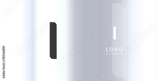 Bold futuristic logo monogram, sleek minimalistic letter I for innovative tech company, science bio lab, sport label, futuristic and cosmic inspired designs. Vector illustration.