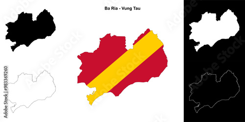 Ba Ria - Vung Tau blank outline map set