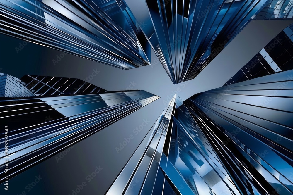 Obraz premium Futuristic Abstract Geometry Featuring Dynamic Light and Shadow Effects for an Engaging Visual Experience