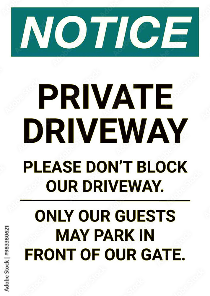 Fototapeta premium PRIVATE DRIVE WAY SIGN