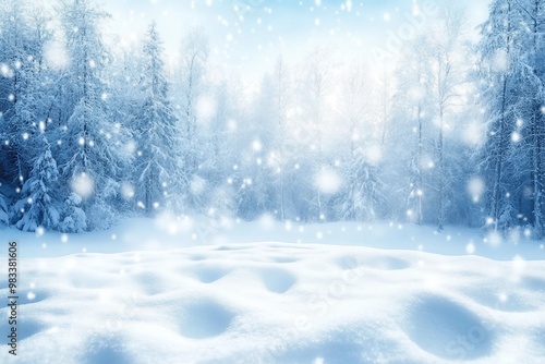 Wallpaper Mural Winter background. Landscapes. Frozen winter forest with snow covered trees. outdoor Torontodigital.ca