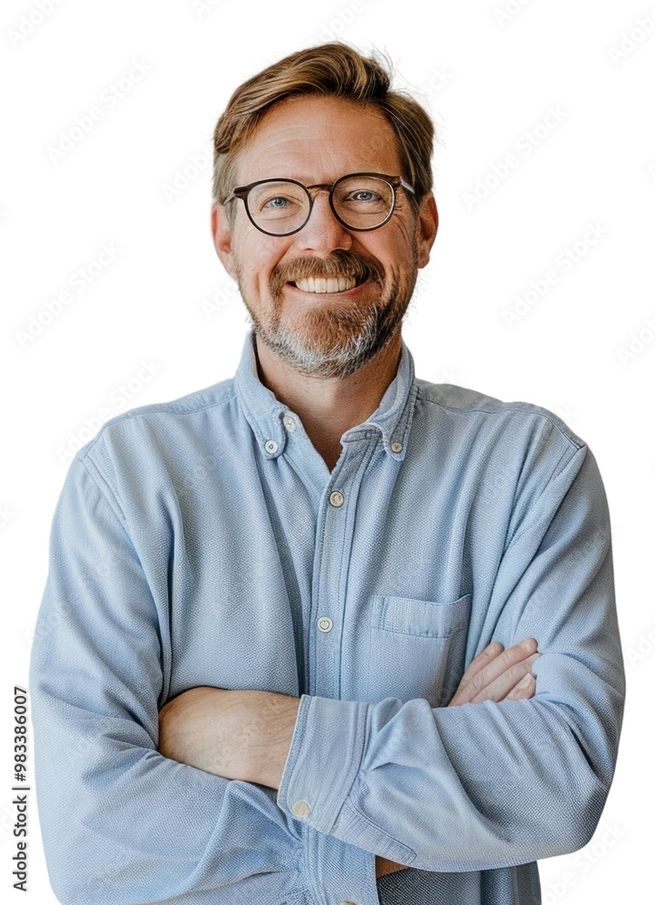 PNG Smiling man with folded arms PNG Smiling man with folded arms