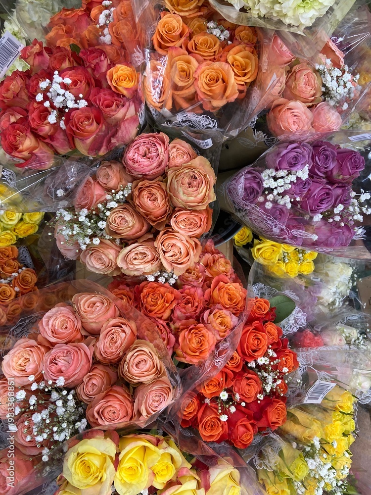 Fototapeta premium colorful flowers in a market